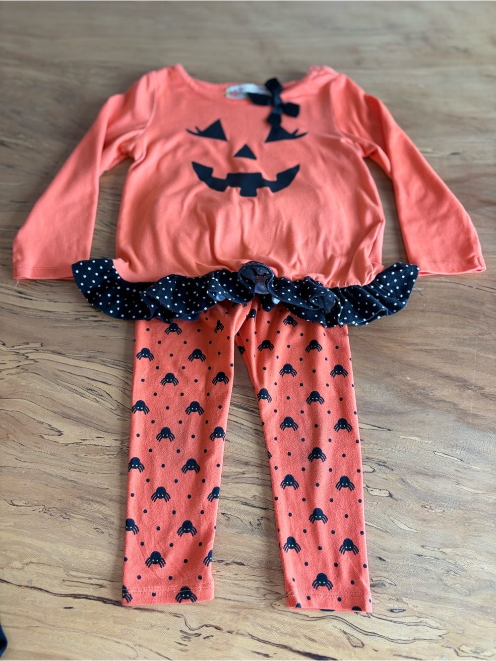 Halloween Jack O Lantern Pumpkin Spider Leggings Toddler Girls 2 Piece 24M